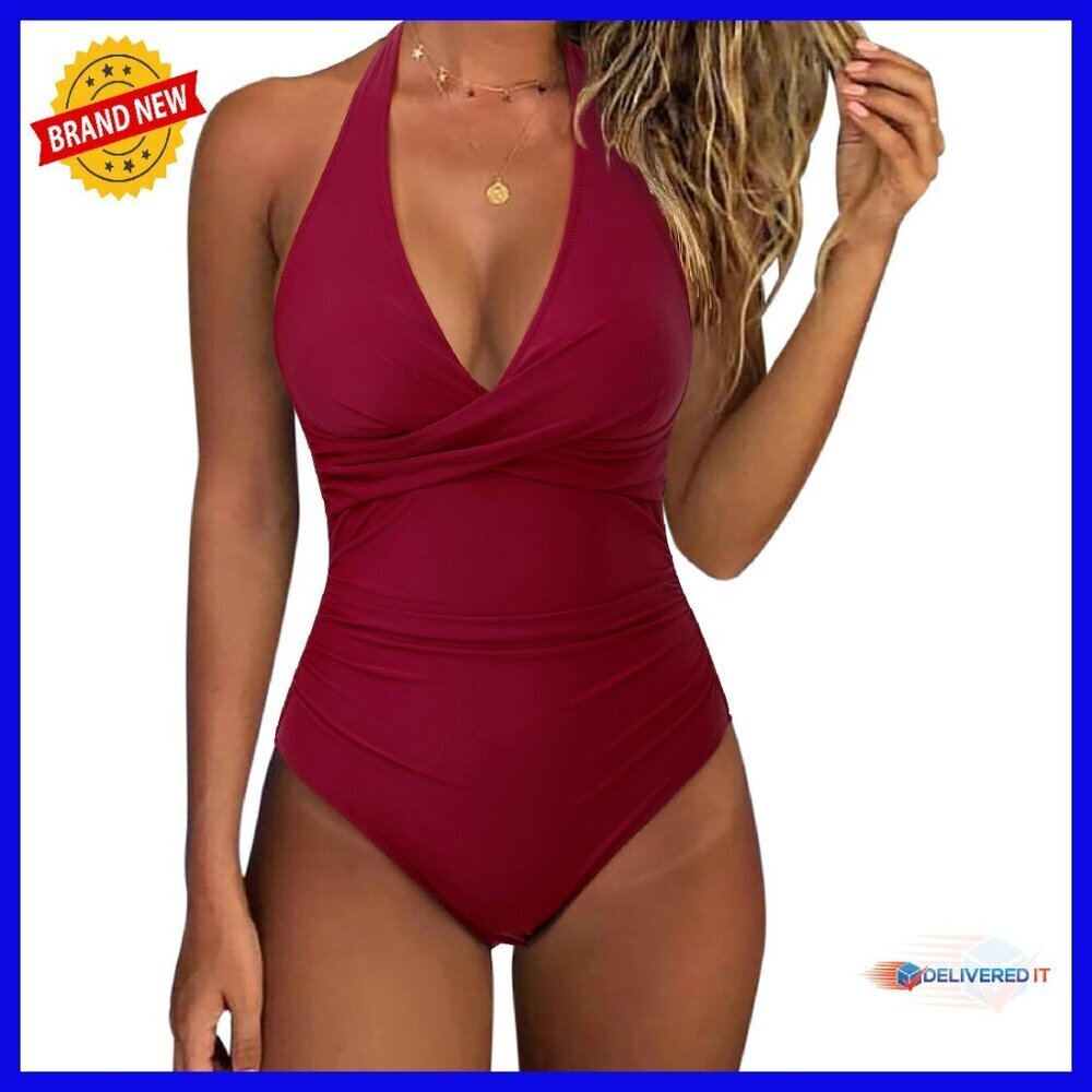 Tummy Control Halter One Piece Swimsuit Push Up Monokini